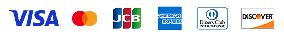 クレジットカードをご使用いただけます。Visa、Mastercard、JCB、American Express、Diners Club、Discover