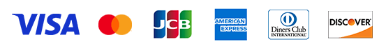 クレジットカードをご使用いただけます。Visa、Mastercard、JCB、American Express、Diners Club、Discover